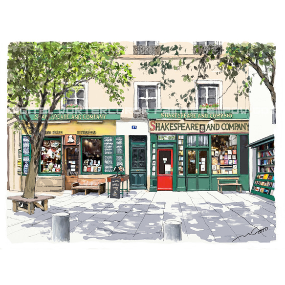 オーダー出品 A5拡大版 ヨーロッパ風景画No.195他4枚セット 絵画 基典  