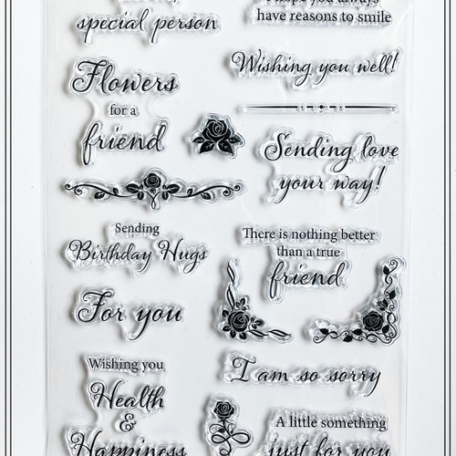 C-19】 クリアスタンプ シリコンスタンプ 文字 英字 メッセージ DIY