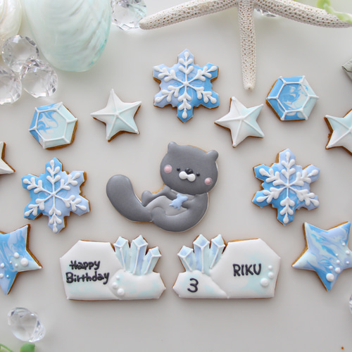 ペンギン 【アイシングクッキー】 オーダー 誕生日 氷 子供向け