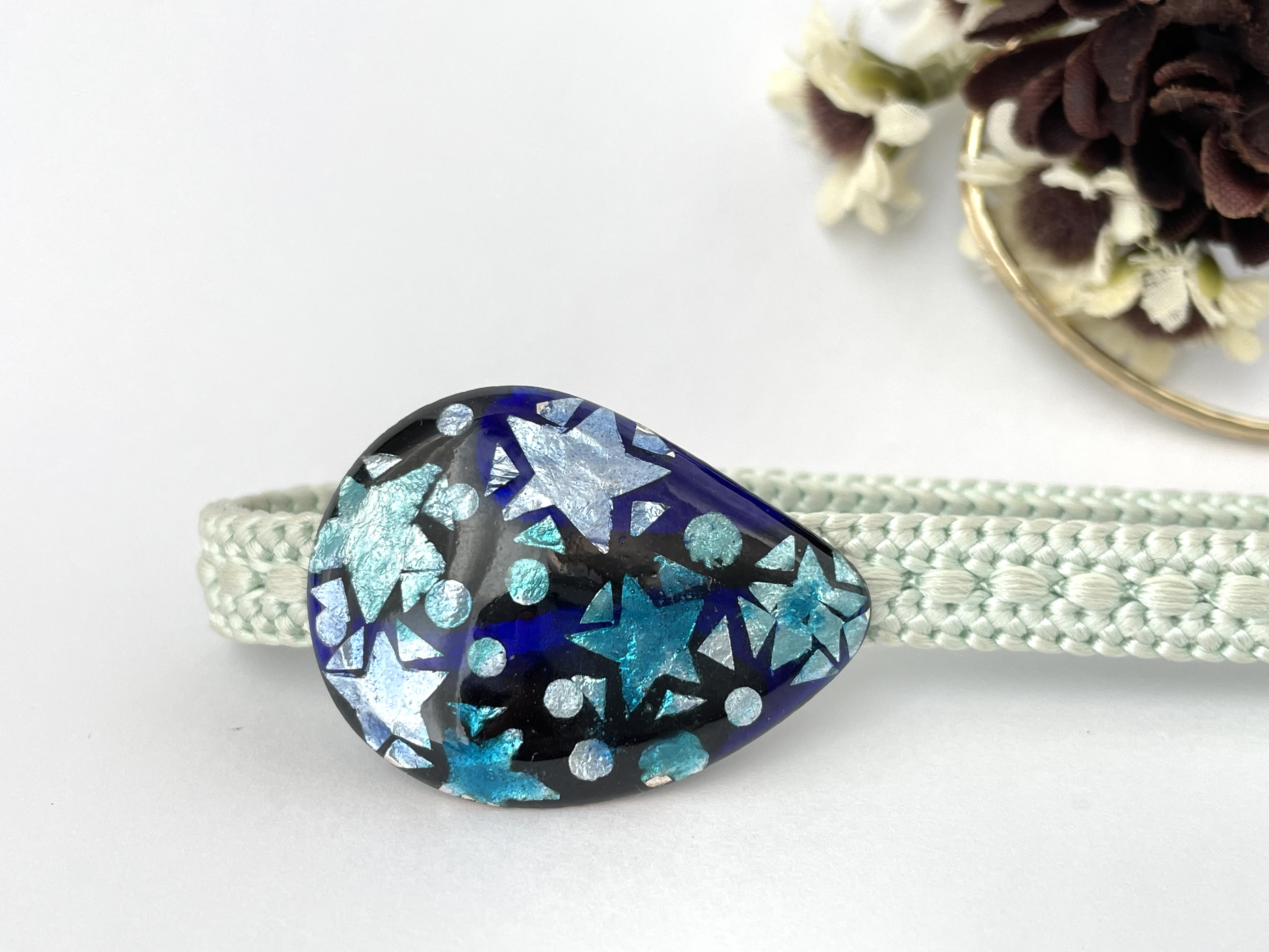 七宝焼き帯留め(614)