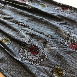 アンティーク大島紬のピンタックワンピース　シャツワンピース　割り込み絣　着物リメイク 8枚目の画像