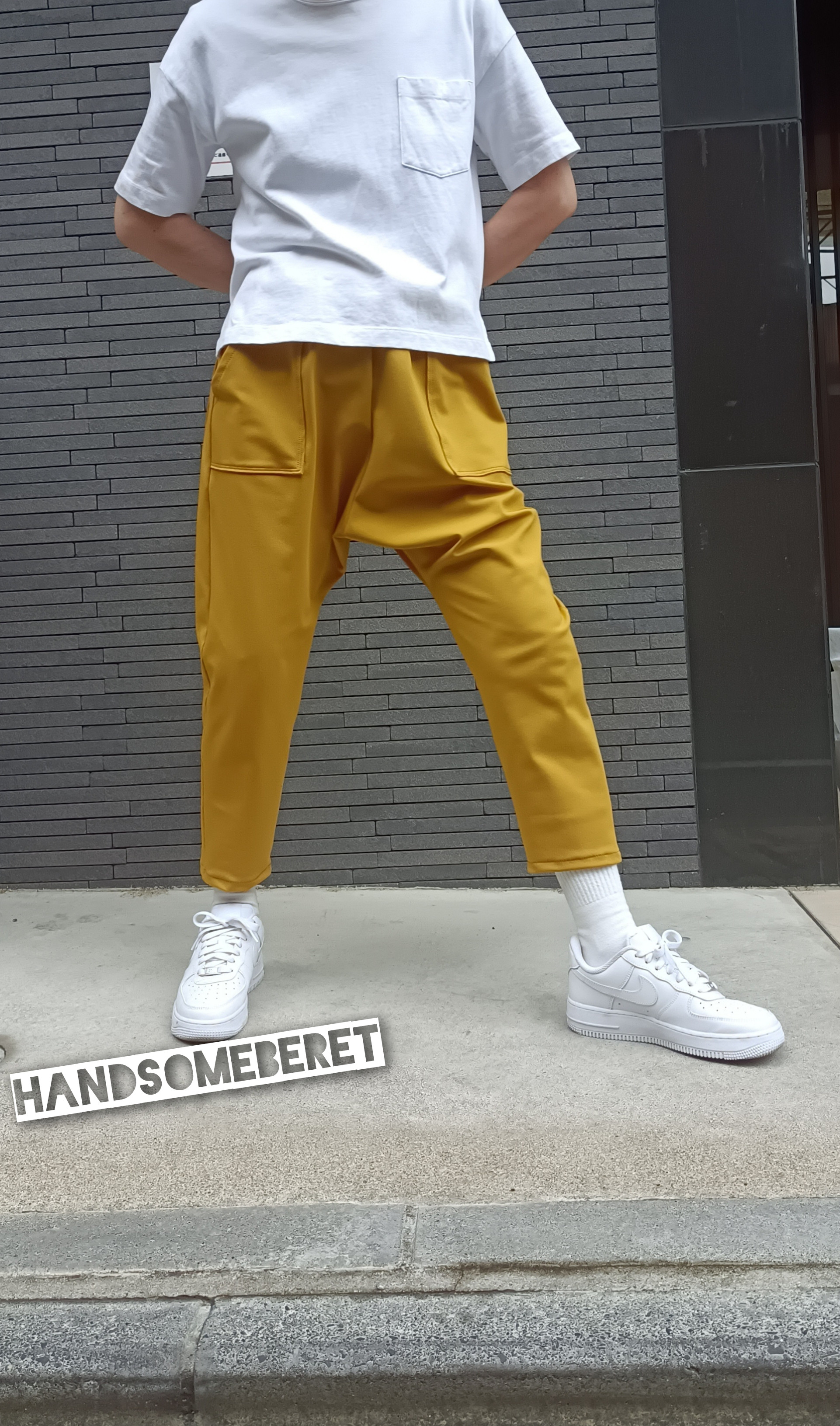 パワーストレッチサルエルパンツ☆マスタード