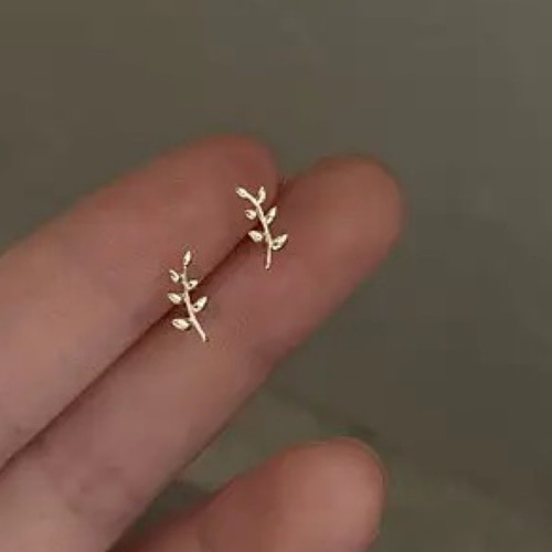 リーフピアス 小ぶり 葉 スタッドピアス スターリングシルバー925 金属