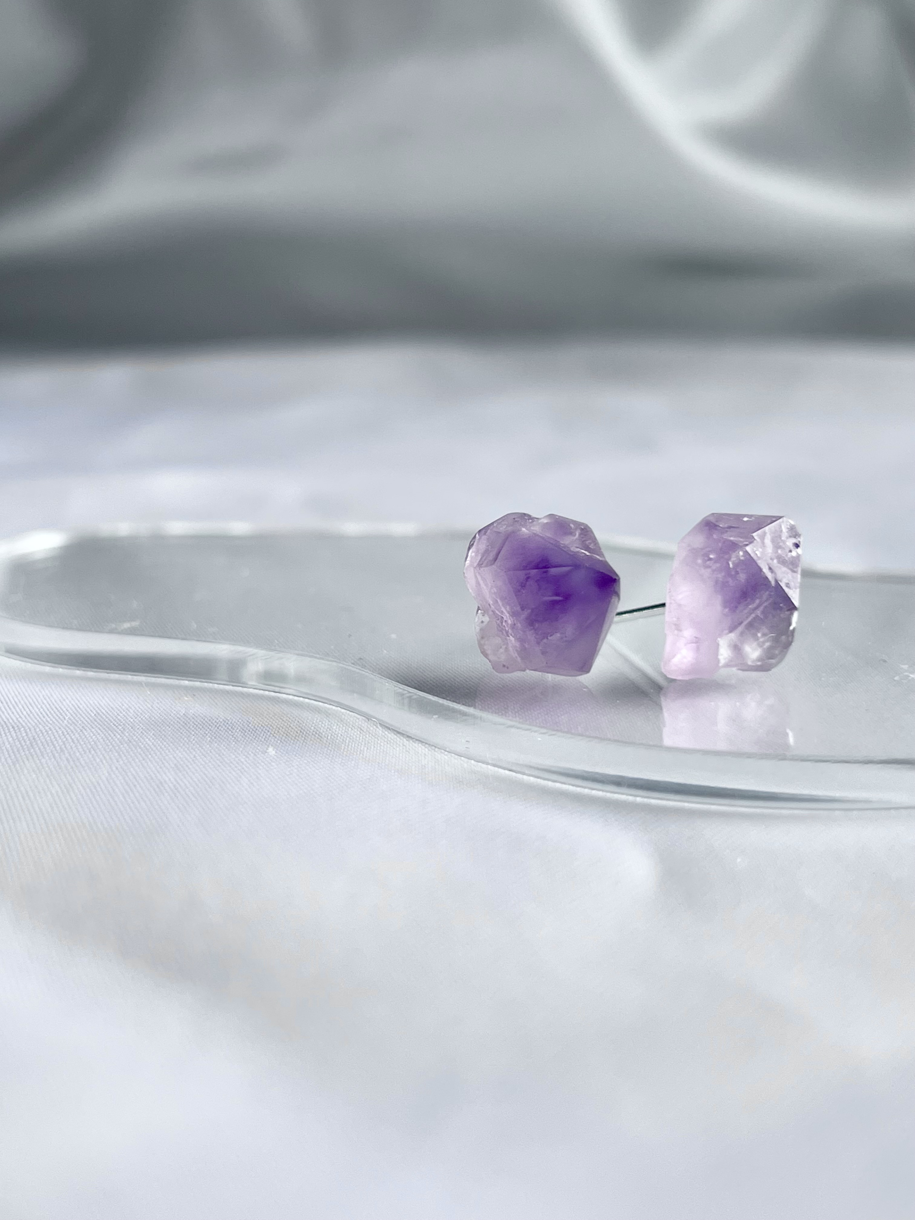 冬の華 【天然】アメジスト ピアス k18 20*11*9mm | www.ccfl.ie