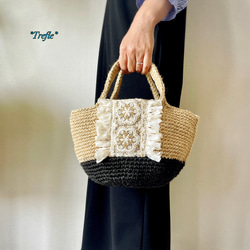 ※お取り置き　刺繍手芸家さま　リボン刺繍　かごバッグ 51b0aa1578b1b7710210e88fe90ca9