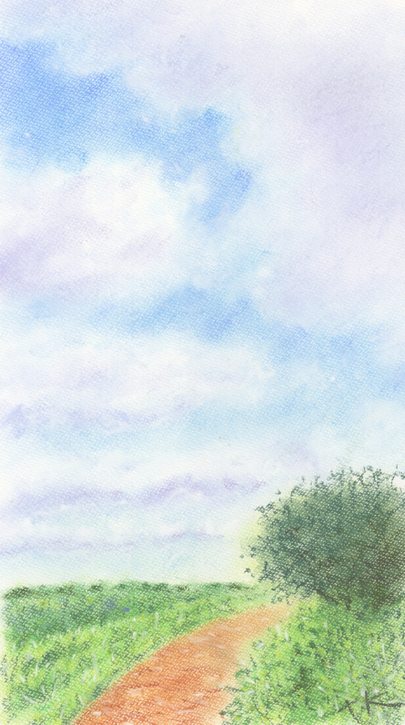 犀川の空（パステル画・マット紙付き） 2枚目の画像
