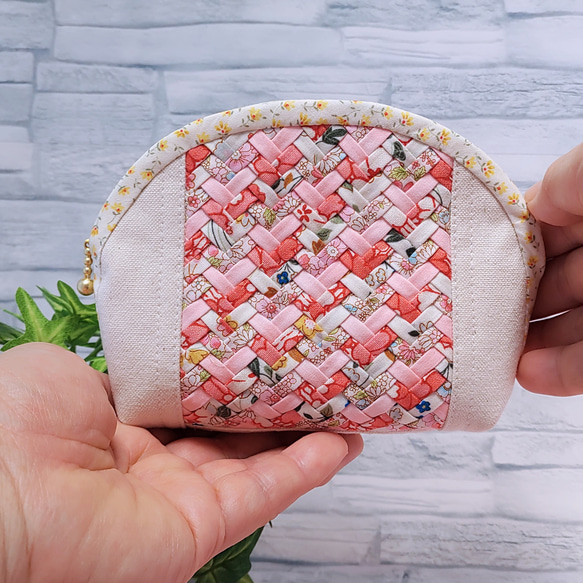 ☆ピンクの花園②☆1点限り＊編み込みメッシュワークのパッチワーク