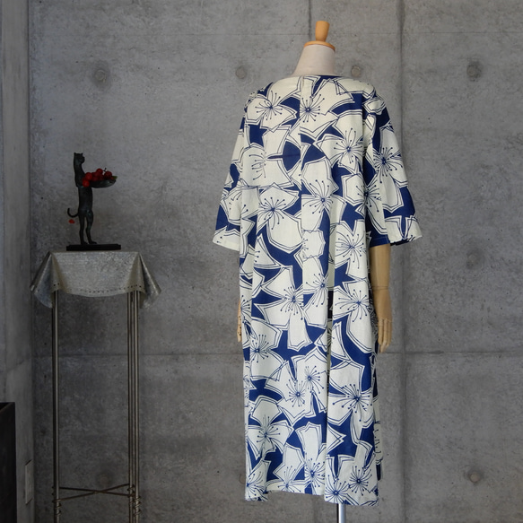 着物リメイク   浴衣のワンピース/フリーサイズ　 kimono　Aライン 7枚目の画像
