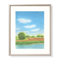 パステル画（原画）内灘砂丘・夕陽。 パステル画（原画）内灘砂丘・夕陽。 絵画