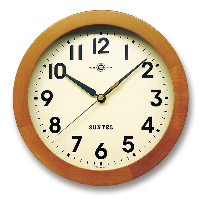 日本製　天然木使用　レトロ 掛時計  QL726A_BR (アラビア）（電波時計への変更可）