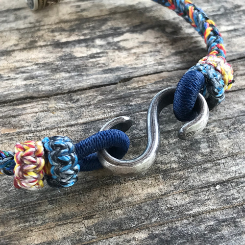 チベット風 ブレスレット 梵字 六字真言(回転式) マクラメ編