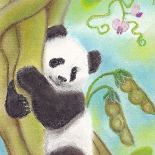 パンダ（パステル画 原画） 絵画 にゃんずら 通販 16012113｜Creema