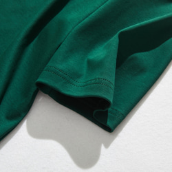 不知不覺間你就拿起了棉質裁剪縫製瓶頸3/4袖T卹，裁剪縫製，略深藍綠色220601-8 第6張的照片
