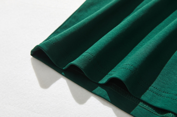 不知不覺間你就拿起了棉質裁剪縫製瓶頸3/4袖T卹，裁剪縫製，略深藍綠色220601-8 第7張的照片