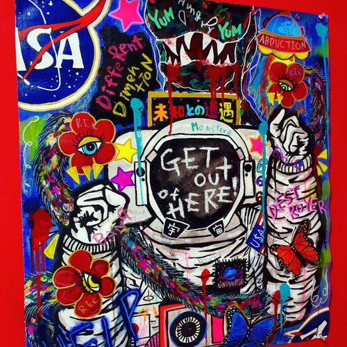 高評価！ Another イラスト 絵画 現代アート 宇宙飛行士 Dimension