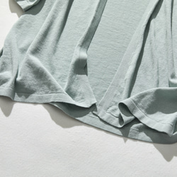 滿足成人慾望的棉麻長開襟衫，淡藍綠色 220703-4 第3張的照片