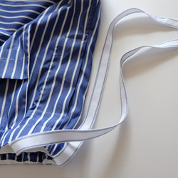 新作・シャツ袖パンツ / コットンシャンブレー ストライプ 【青紺と白】 10枚目の画像