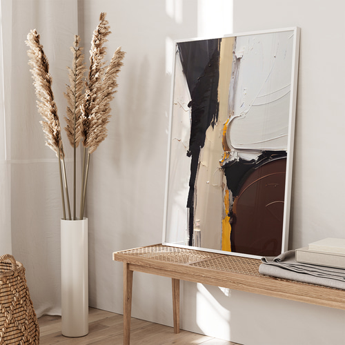 アートポスター モダン抽象画 北欧インテリア 白黒ゴールド モノトーン