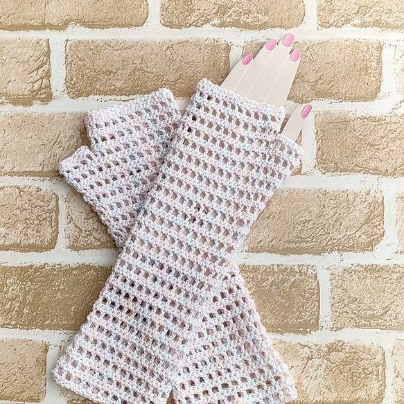 アームカバー レース編み 親指あり クロシェ アームウォーマー アーム