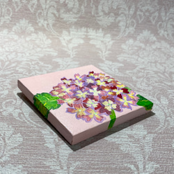 [原画]  紫陽花　アクリル画　約10cm角　送料無料 4枚目の画像
