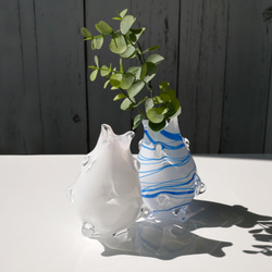 帶刺花瓶【藍線】可愛玻璃花瓶有花無花 第5張的照片