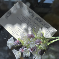 フレンチラベンダーの布花コサージュ 5枚目の画像