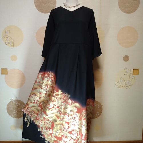 留袖シルクワンピース 新郎新婦母 フォーマル 結婚式 セレモニー お  