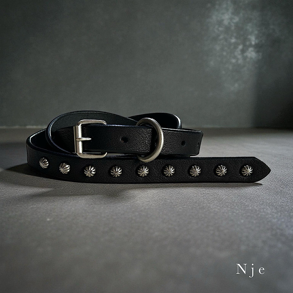 オーダー品　スタッズナローロングベルト　真鍮ピラミッド　ミッスーリ