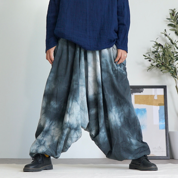 Hamasaru 褲子/雜色黑/Mikawa Textile 第6張的照片