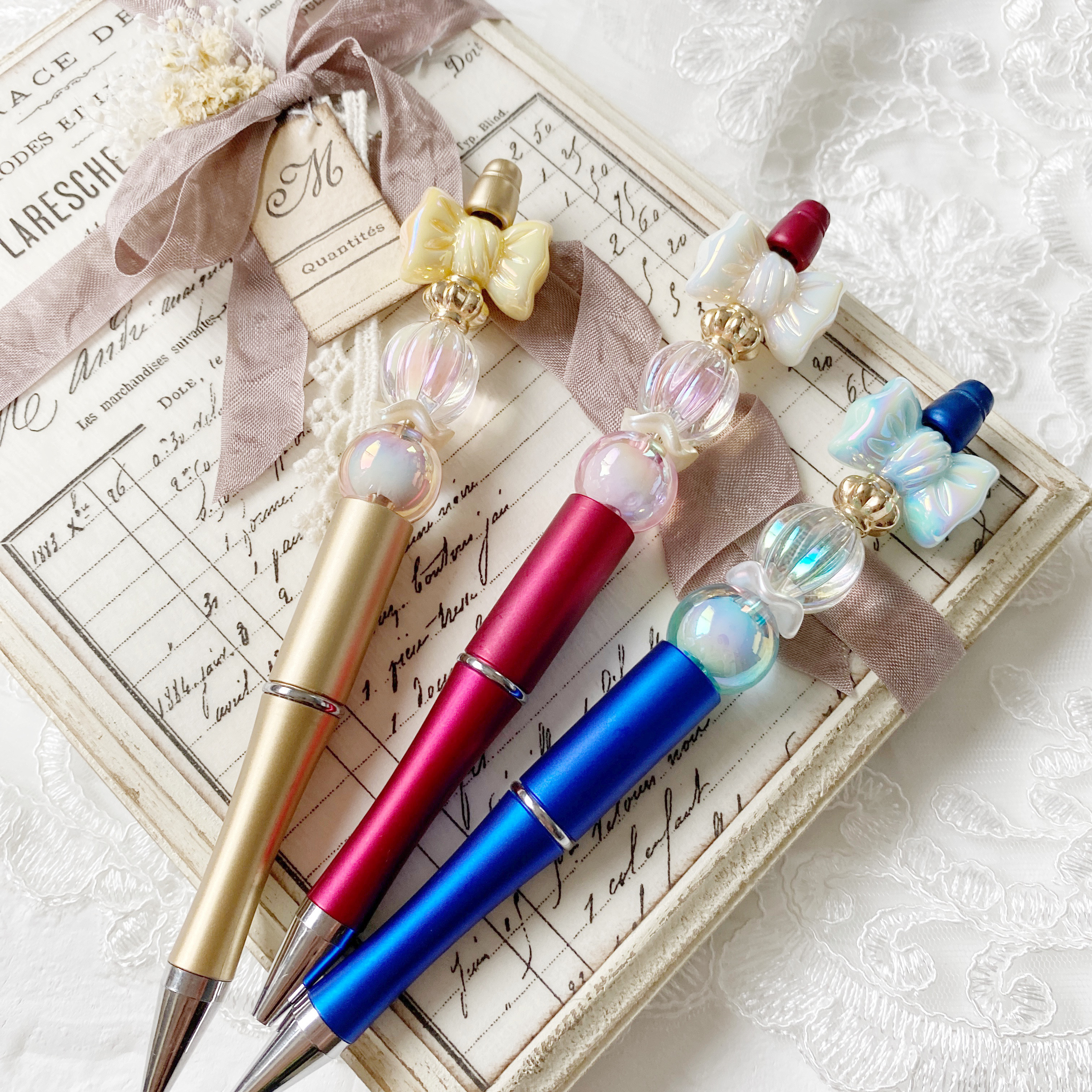 キラキラ！ビーズ⭐カスタムボールペン ハンドメイド インテリア