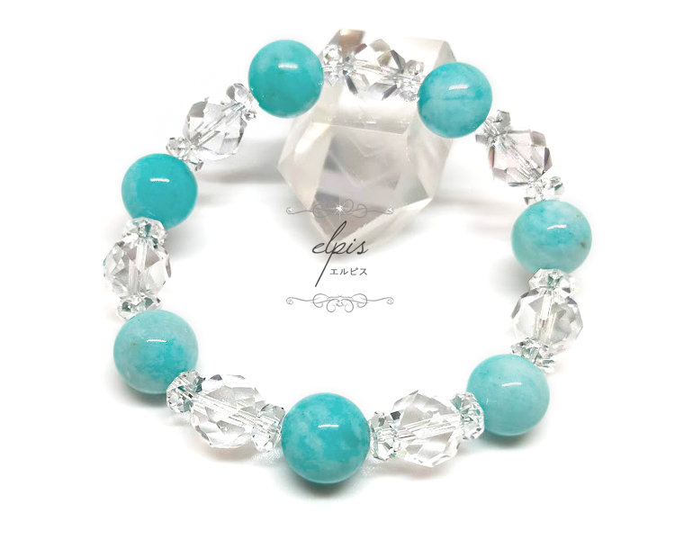 自身の可能性を広げる☆アマゾナイト＆カット水晶のブレスレット