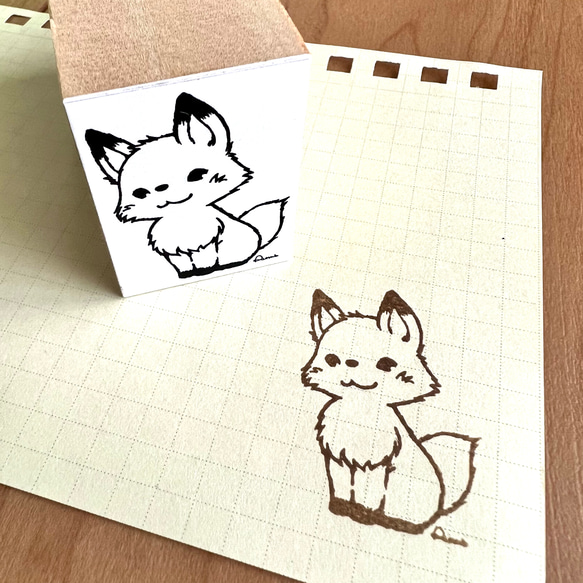 キツネのはんこ　3.5ｘ2.5ｃｍ 4枚目の画像