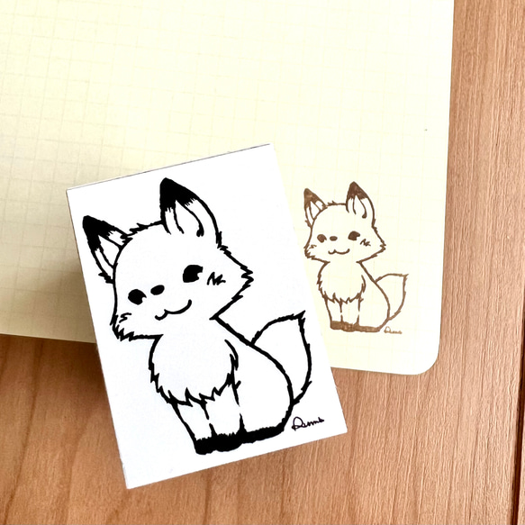 キツネのはんこ　3.5ｘ2.5ｃｍ 2枚目の画像