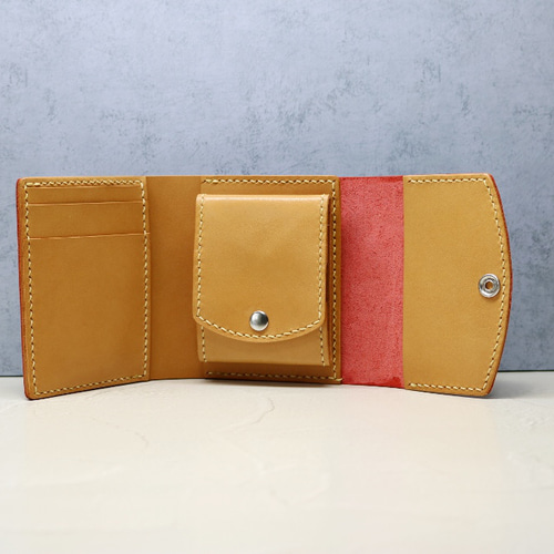 三つ折り革財布 ワインレッド 三つ折り財布 BEE3104 通販