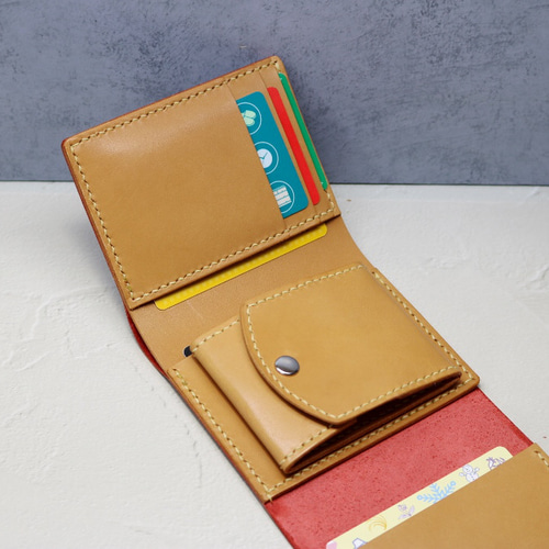 三つ折り革財布 ワインレッド 三つ折り財布 BEE3104 通販