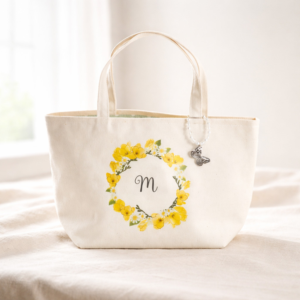 【名入れ可】誕生花トートバッグ｜選べる誕生花・ポストカード付き｜ハナリエ 5,250円