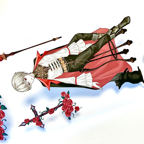 海外マスキングテープ巻売り 降星・金 装飾マスキングテープ人物マステ 1861 OKMT新七天 PETテープ マスキングテープ【5m】コラージュ素材