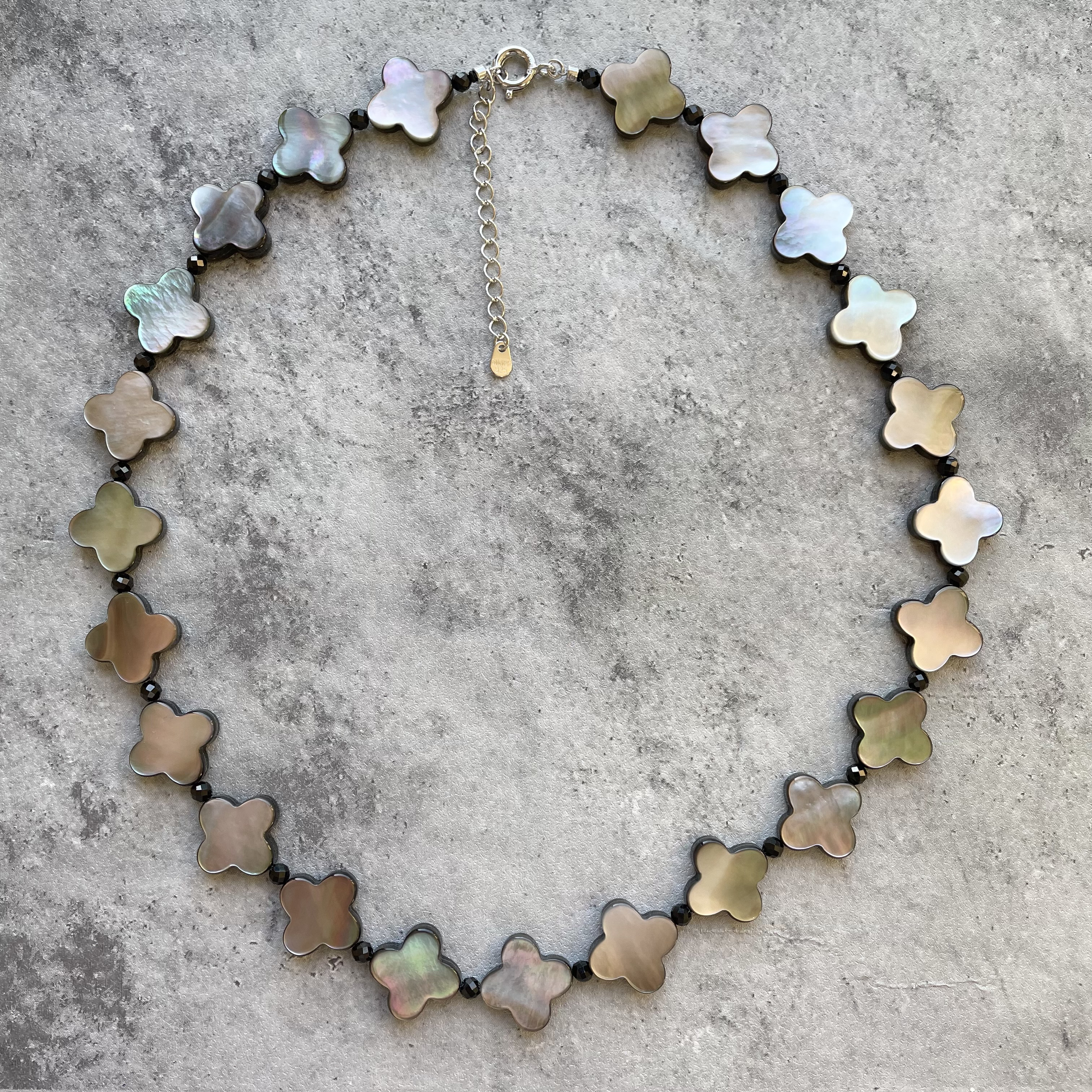 シルバー/ネックレス/925/18金/黒蝶貝