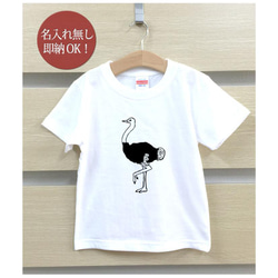 【全国送料無料】ダチョウ 駝鳥 鳥 動物  ベビー キッズ Tシャツ おもしろTシャツ 綿100% カラー7色 2枚目の画像