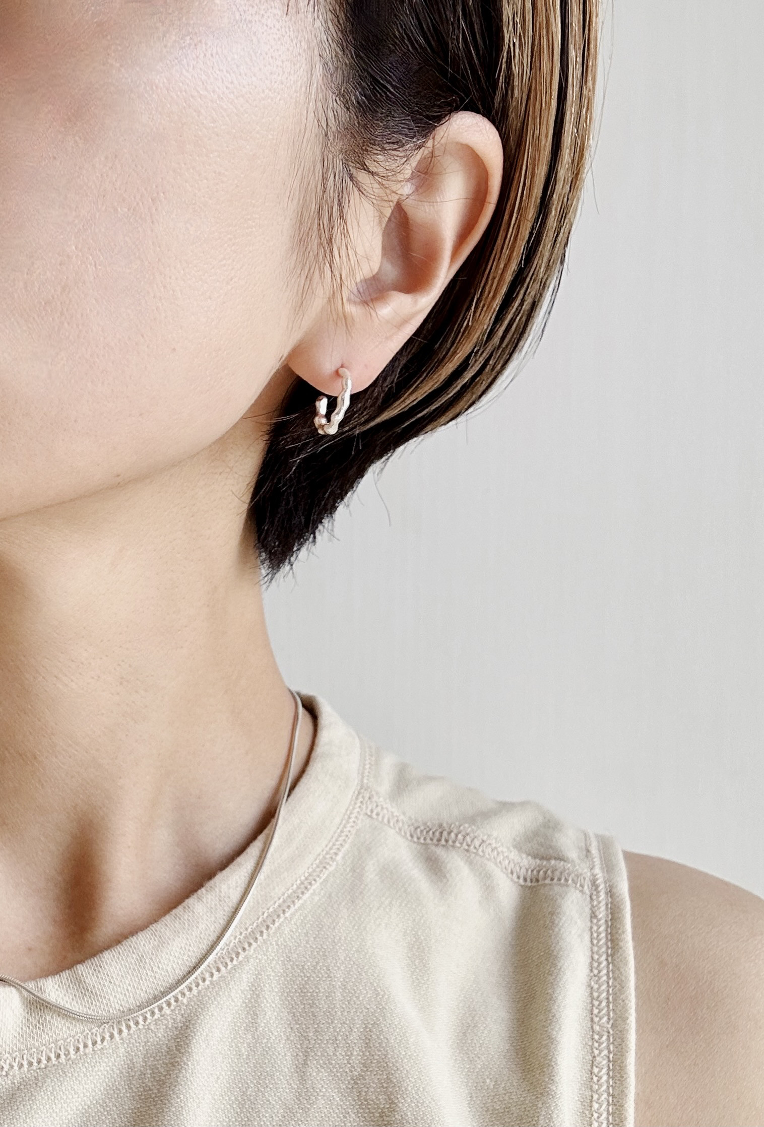 silver925 grain hoop  pierce