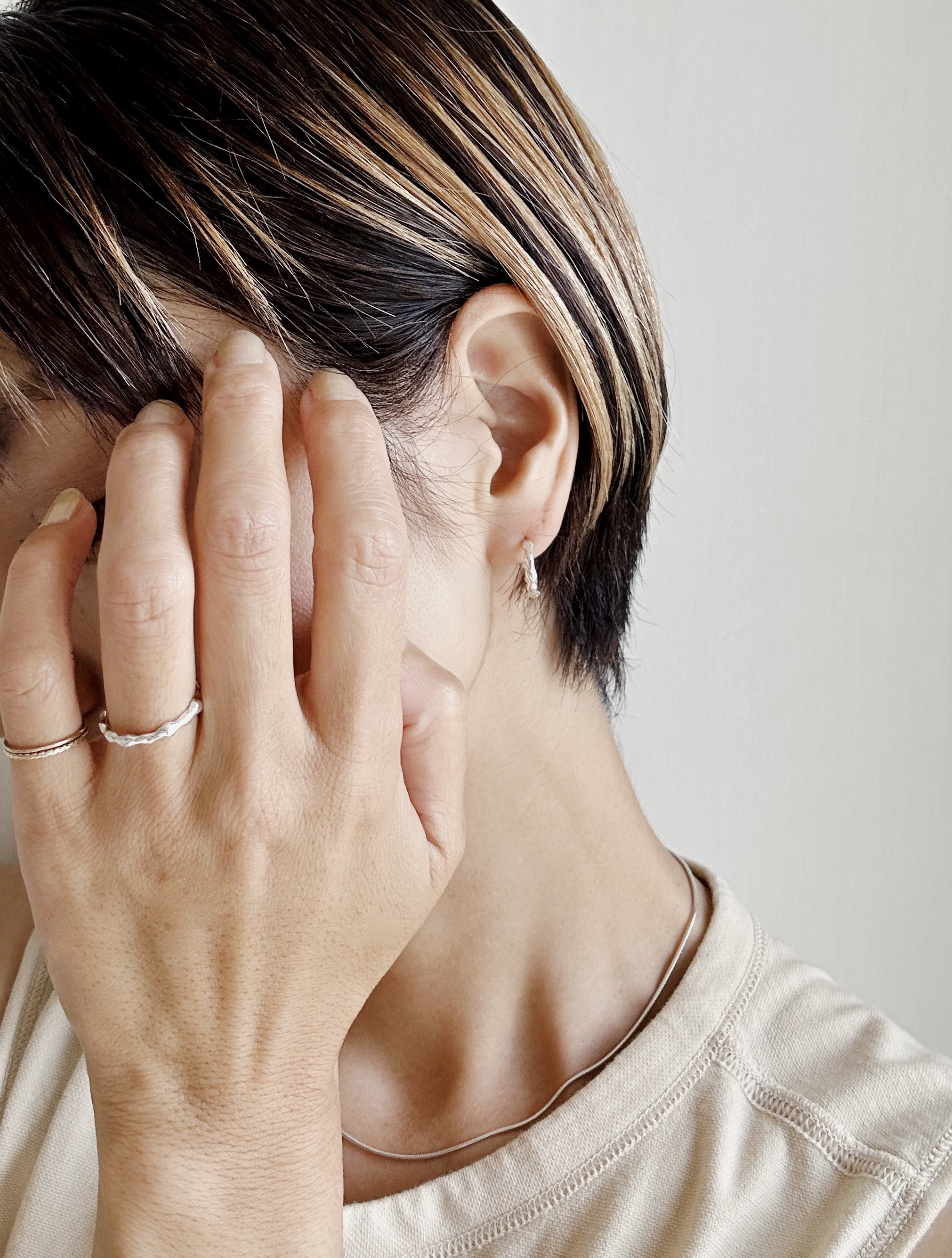 silver925 grain hoop  pierce