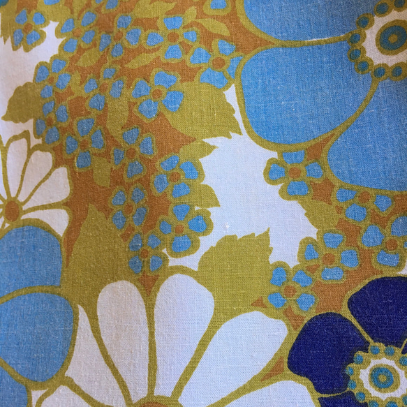 斜挎包 單肩包 藍色花朵和條紋 第3張的照片