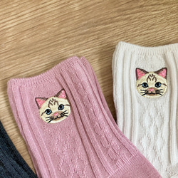 4件套_貓的刺繡襪子甚至感覺像毛皮✩.*°暹羅貓Baek-chan✩.*° 第6張的照片