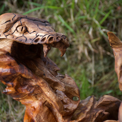 蜿蜿に光を貪る　チェーンソーアート彫刻作品　蛇　木彫り 11枚目の画像