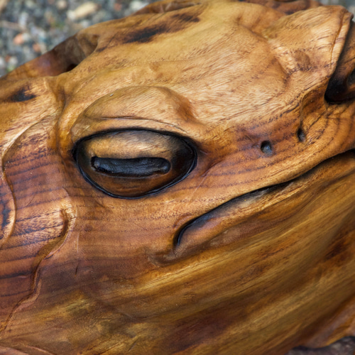 カエルの彫刻 最近、家の周りのカエルがいっせいに鳴き始めてすごく騒がしい