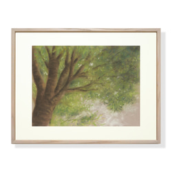 内灘砂丘・夕陽（パステル画・マット紙付き） 絵画 パステル画