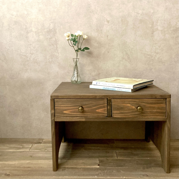 ダークブラウン 木製ドレッサー 引き出し付き ダークブラウン 木製 ドレッサー 引き出し付き