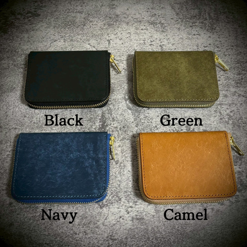 プエブロレザー ミニ財布 経年変化 本革 牛革 イタリアンレザー YKK