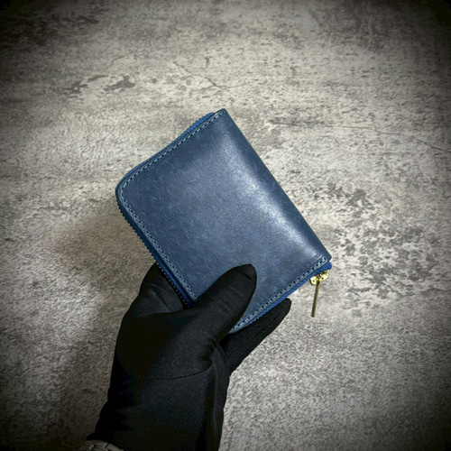 プエブロレザー ミニ財布 経年変化 本革 牛革 イタリアンレザー YKK