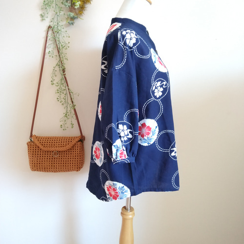 浴衣 着物リメイク チュニック トップス ブラウス ハンドメイド